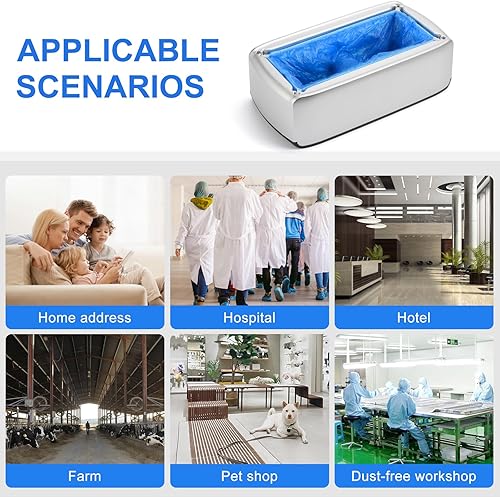 Miniatura 6 de Máquina de cubiertas de zapatos dispensador automático de cubiertas de zapatos con 200 piezas de cubierta de zapatos de plástico desechable para el