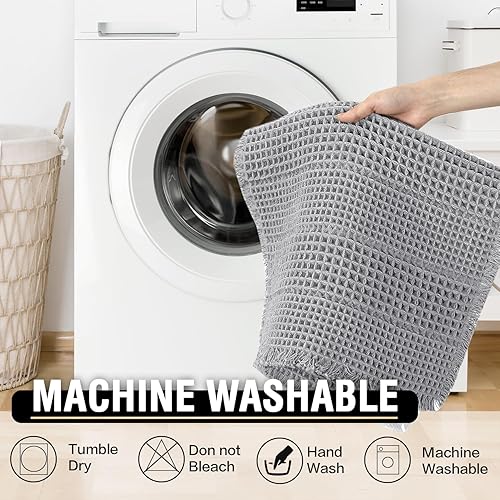 Miniatura 7 de H.VERSAILTEX Waffle Bath Mat Super Absorbent Bathroom Mats Non Slip Bath Rugs for Bathroom Floor Machine Washable Ultra Soft Bathroom Rugs for