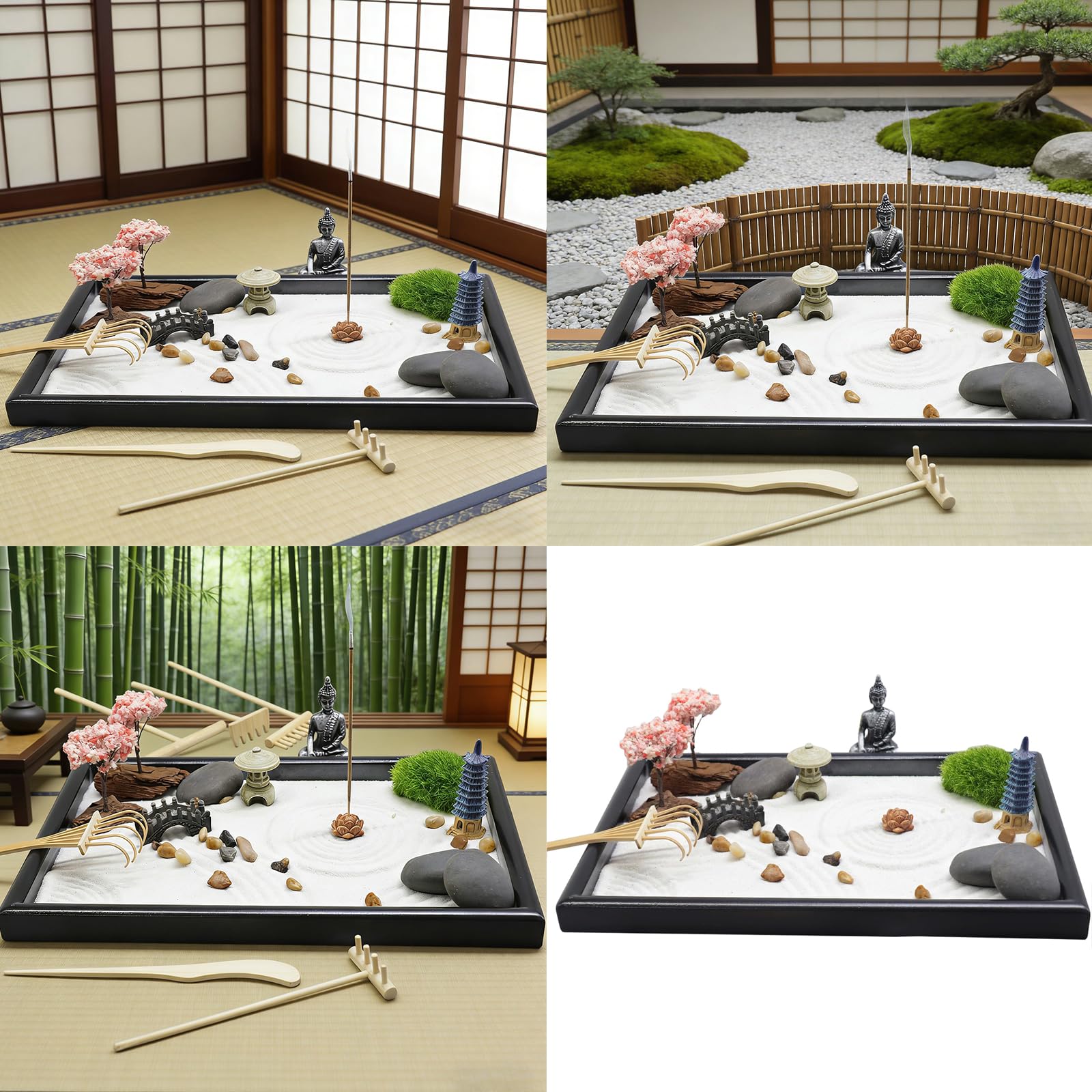 PANFHGFG Set creativo scatole da giardino con arte della sabbia in miniatura per decorazioni personalizzabili e spazio personale per relax a casa, ufficio, scatola sabbia da scrivania