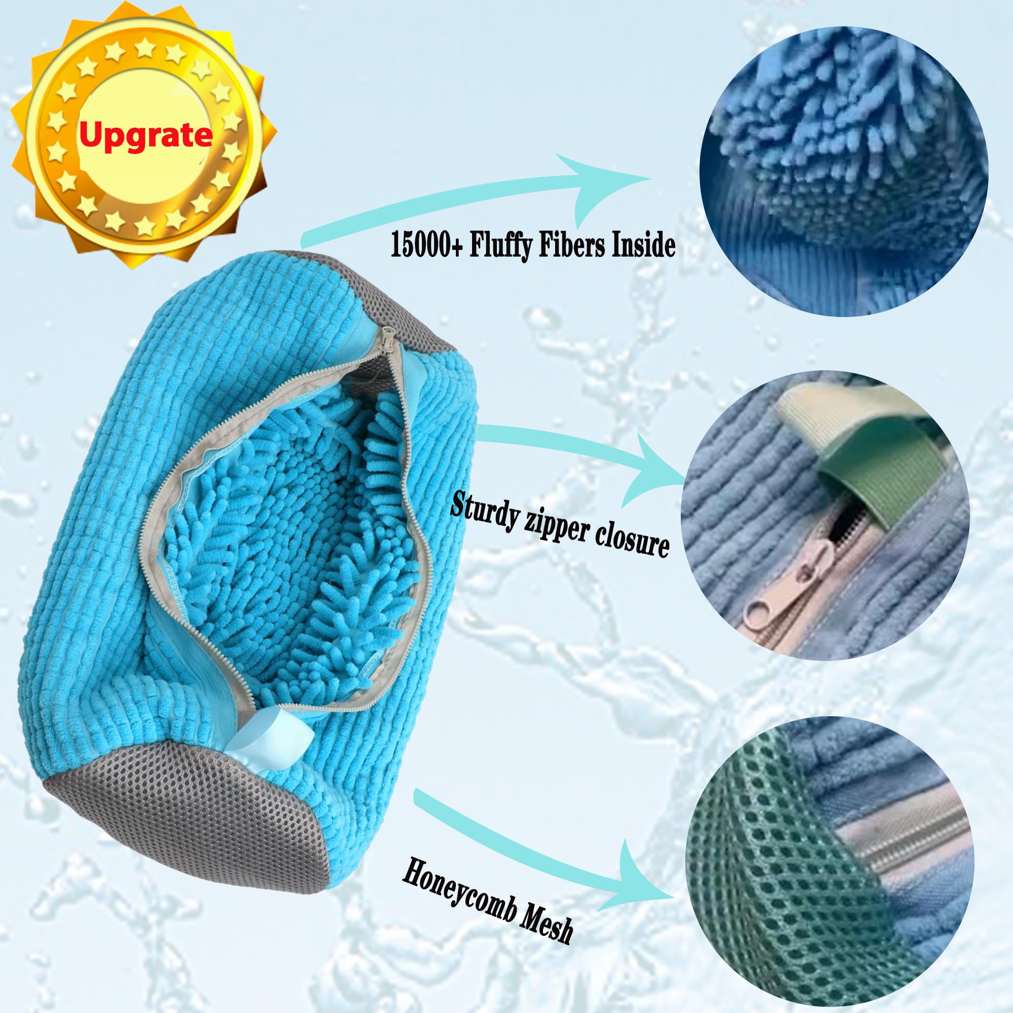 Schuhwaschmaschinentasche, Wäschesack für Schuhreiniger, hält Schuhe sauber, wiederverwendbar und langlebig, Reißverschluss, Schuhwaschbeutel für Sneaker, Tennis, Laufschuhe, Socken,
