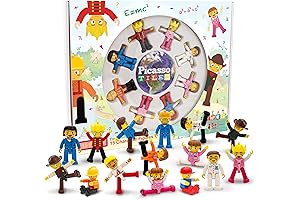 PicassoTiles 15-Piece Magnetic Character Action Figures Add-on Set for Construction Building Block Tiles