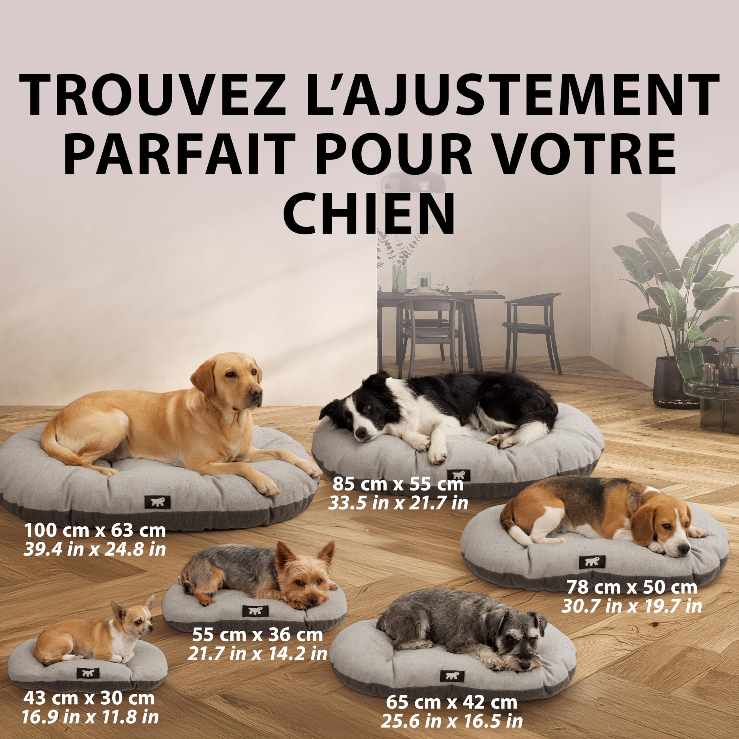 Ferplast Panier Chat, Coussin pour Chiens de Petite Taille, Lavable, Tapis Chien Chat pour Niches et Voitures, en Micropolaire avec Rembourrage Doux 55 x 36 cm. Gris