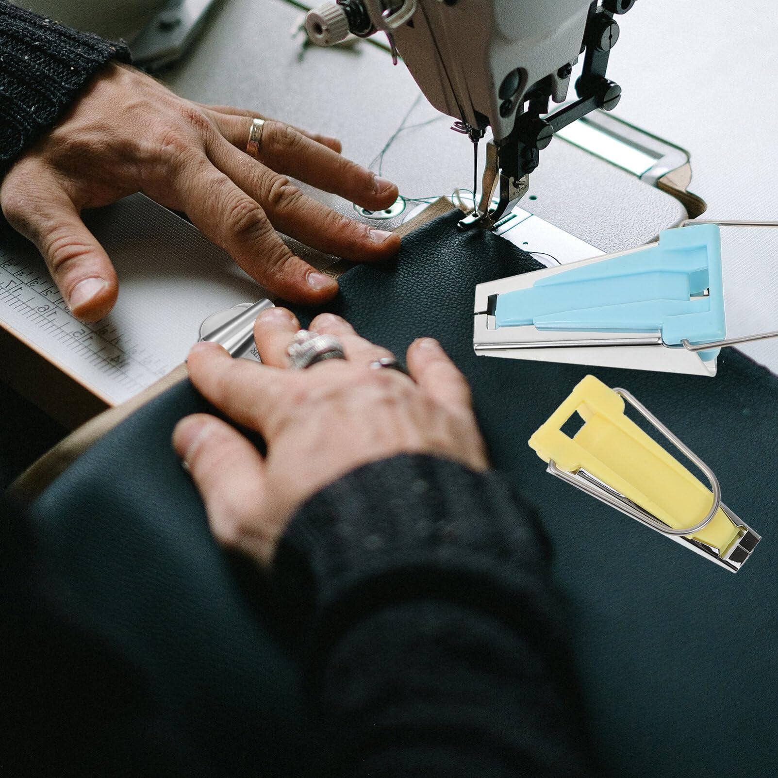 HOODANCOS Sewing Quilting Supplies Bias Tape Maker Tool Set Folding Fabric Tool Kit for Quilting Projects