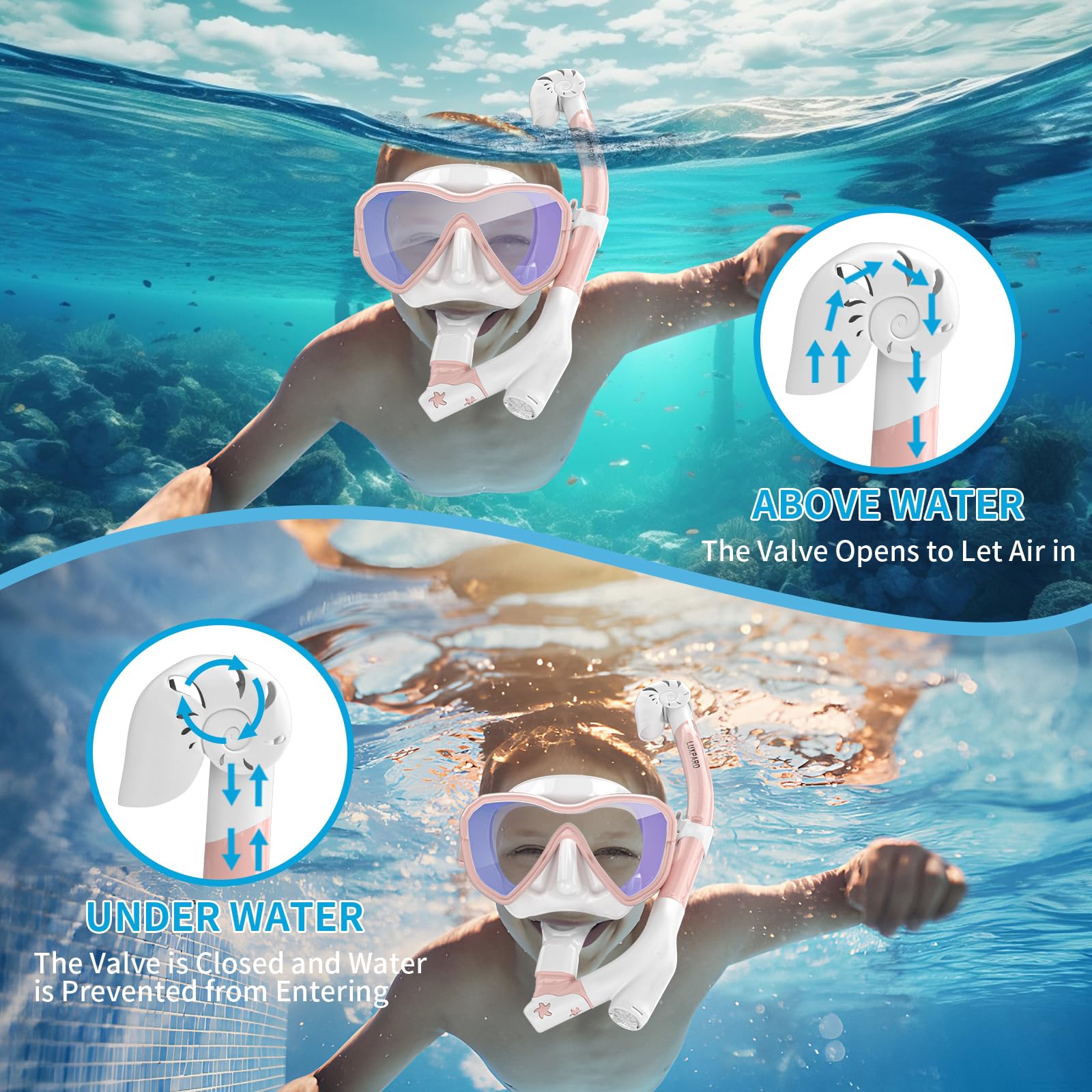 Masque De Plongée LUXPARD Avec Tuba - Vue Panoramique Antibuée - Kit Snorkeling Adulte - Sacoche Incluse
