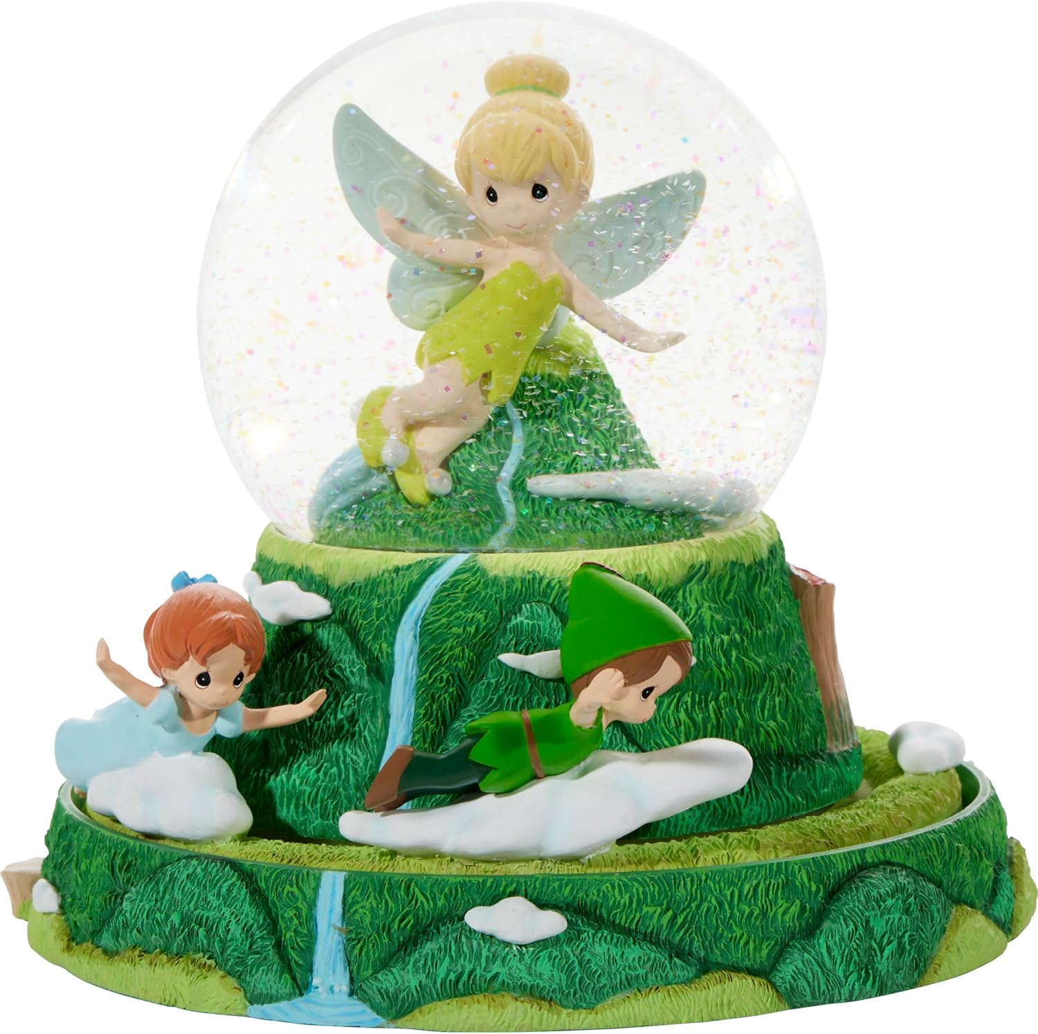 Precious Moments Faith, Trust, and Pixie Dust Disney Peter Pan Musical Snow Globe