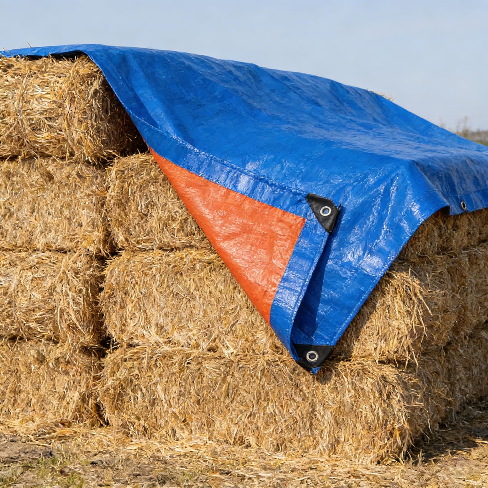 Lona de 220 x 310 cm impermeable azul con esquinas reforzadas