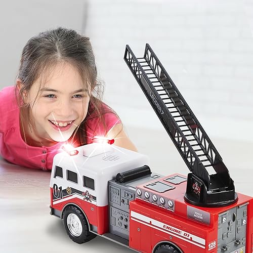 Miniatura 3 de Mighty Fleet Mighty - Escalera de bomberos motorizada con luces y sonidos, escalera motorizada, escalera extensible, diseño realista y baterías
