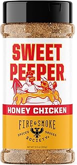 Fire & Smoke Society Sweet Peeper | BBQ Seasoning for Smoking and Grilling Meat | Poultry, Chicken, Turkey,Dry BBQ Rubs and Spices | Honey, Brown Sugar, Paprika & Herbs | XL 12.5 oz