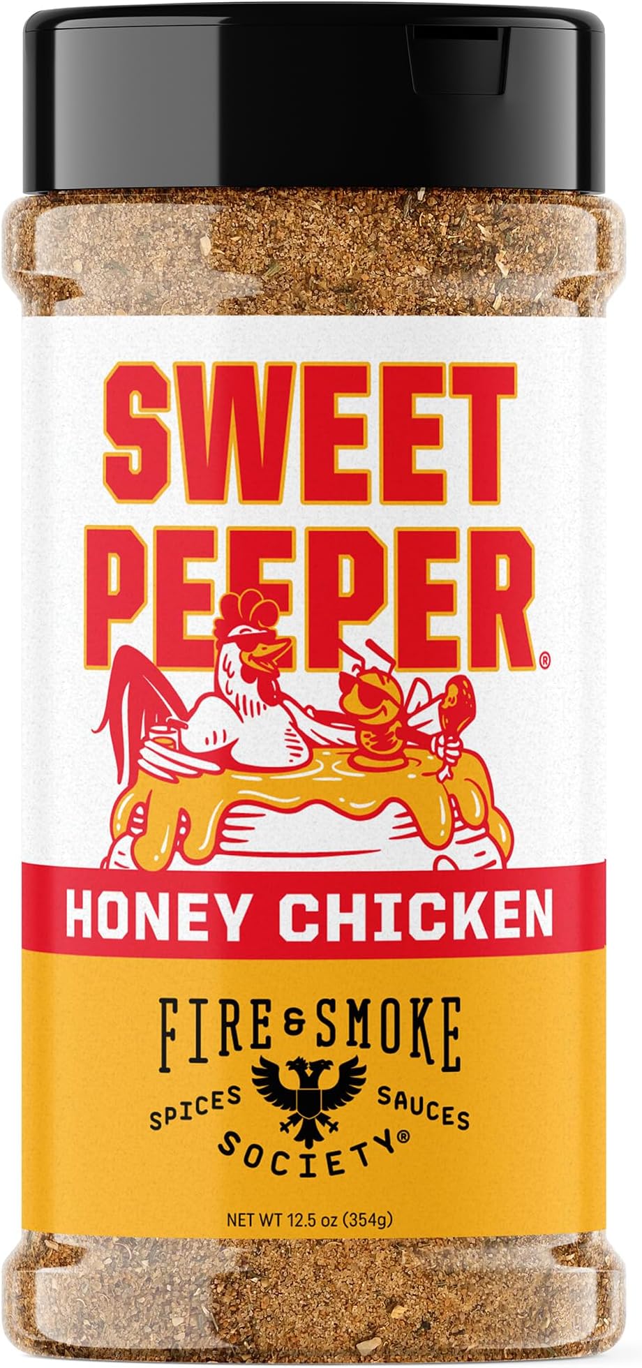 Fire & Smoke Society Sweet Peeper | BBQ Seasoning for Smoking and Grilling Meat | Poultry, Chicken, Turkey,Dry BBQ Rubs and Spices | Honey, Brown Sugar, Paprika & Herbs | XL 12.5 oz