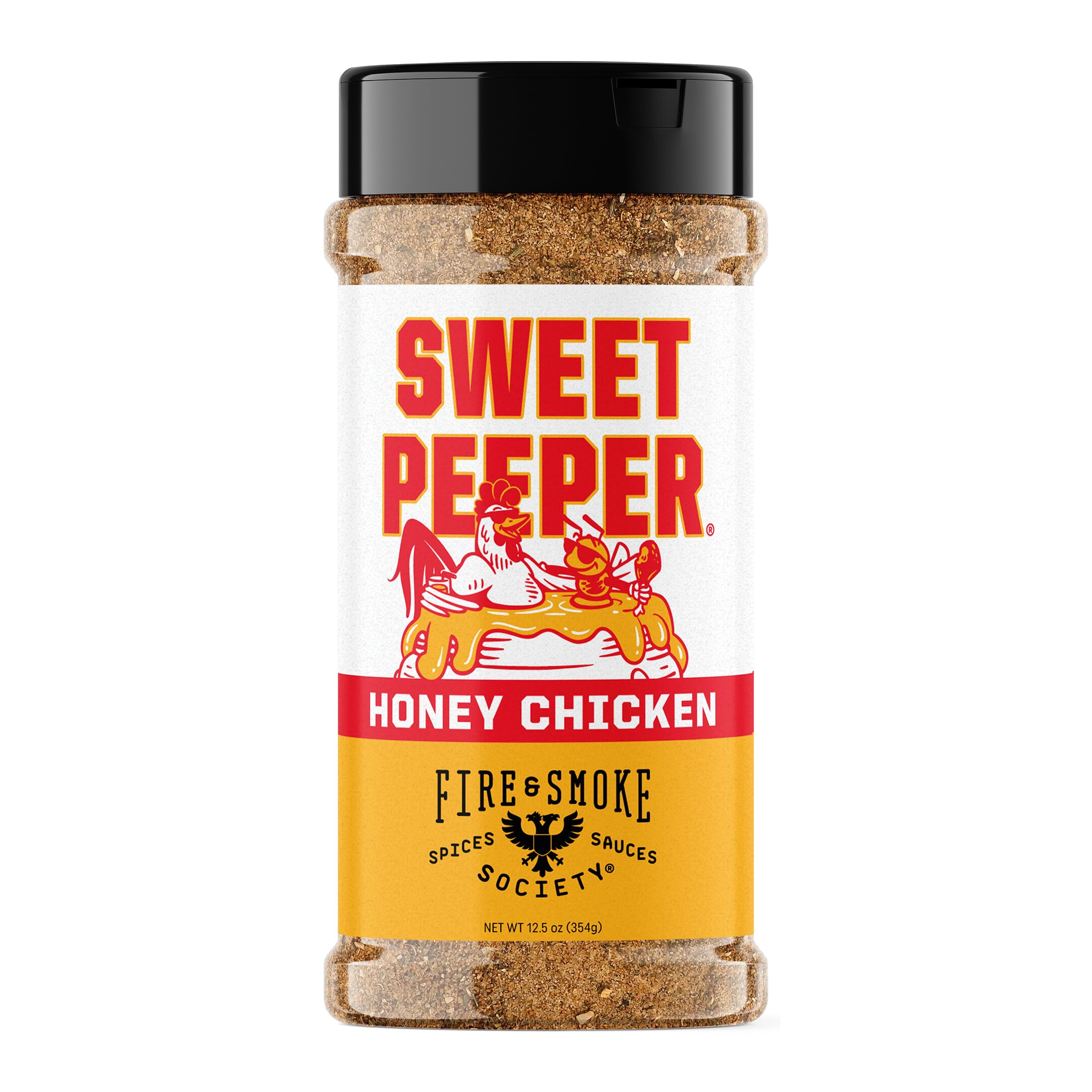 Fire & Smoke Society Sweet Peeper | BBQ Seasoning for Smoking and Grilling Meat | Poultry, Chicken, Turkey,Dry BBQ Rubs and Spices | Honey, Brown Sugar, Paprika & Herbs | XL 12.5 oz