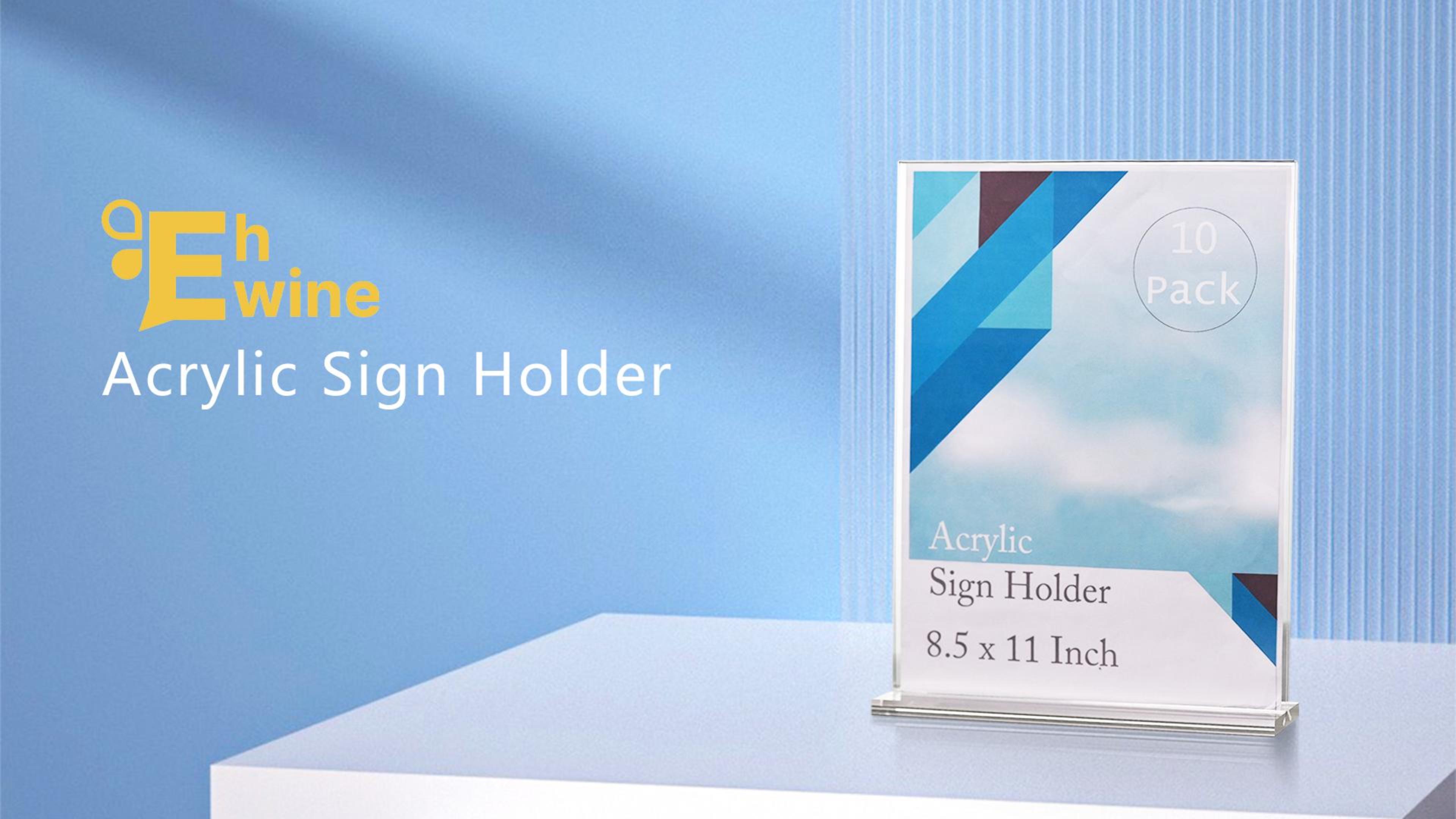 Acrylic Sign Holder 11 X 8.5 Inch 3 Pack - Clear Display Sign Stand For Store Sign - View #12