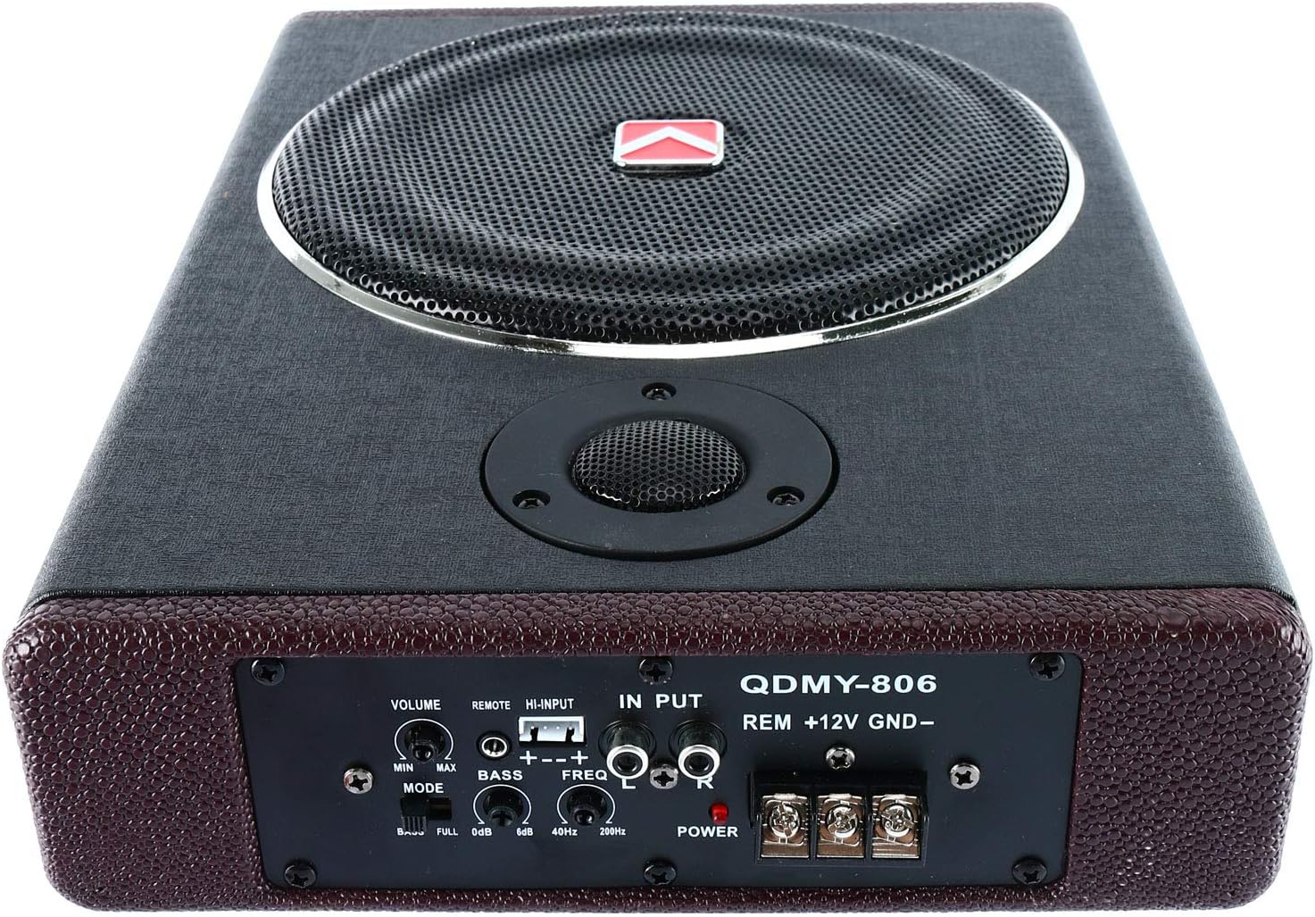 Yaeccc 8" 600W Active Under Seat Car Sub Woofer Stereo Power Amplifier Enclosure Speaker