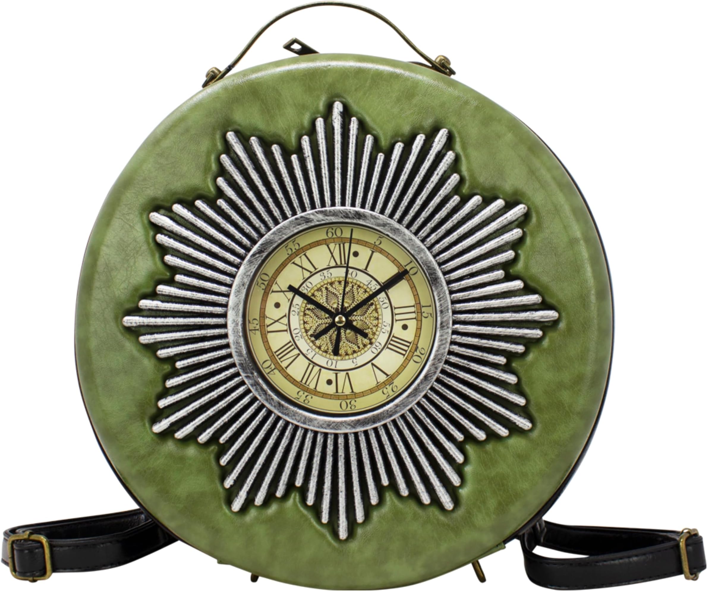 Limited Edition Round Clock Backpack Straps Handbag Top Handle Ladies Special Design Shoulder Bag 2208