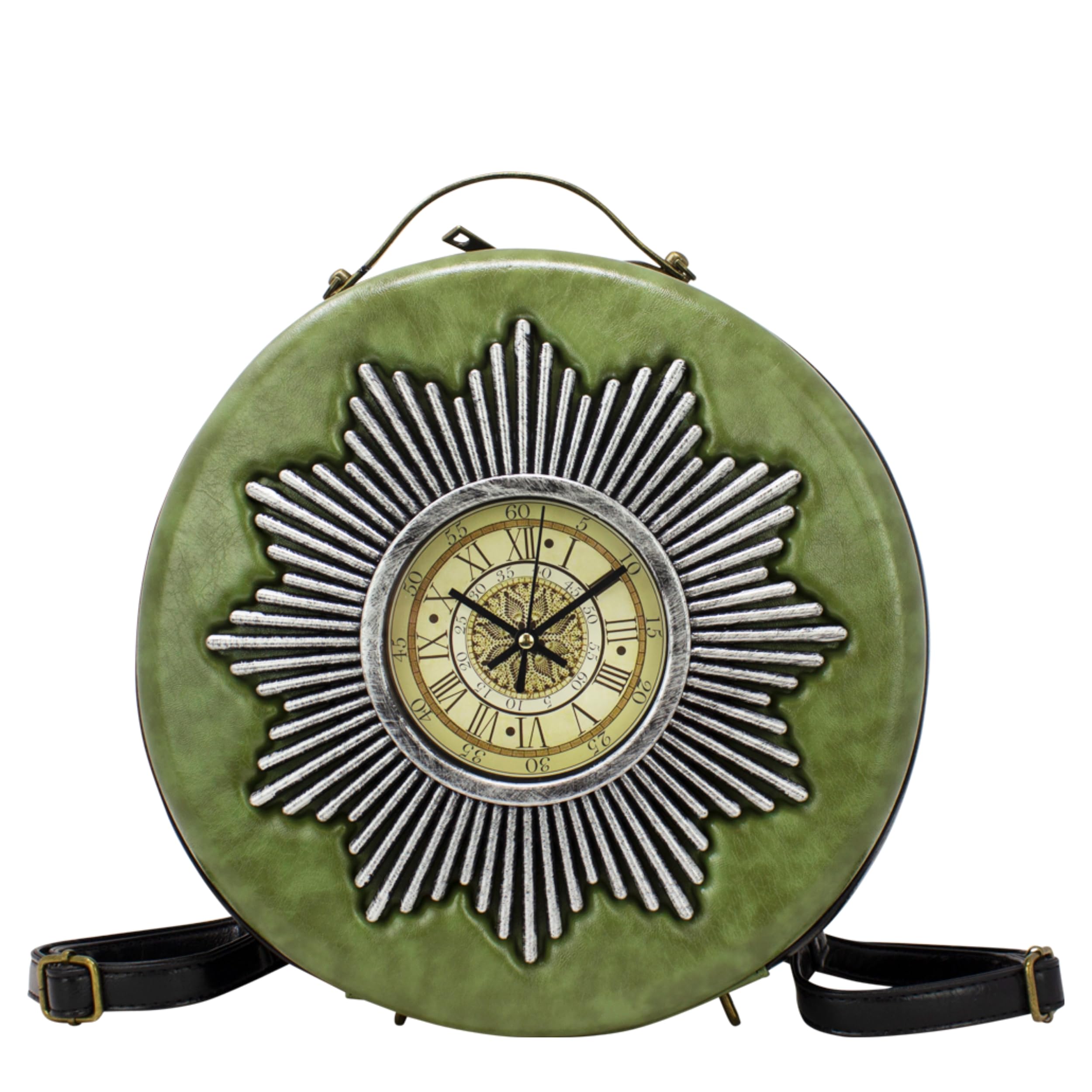 Limited Edition Round Clock Backpack Straps Handbag Top Handle Ladies Special Design Shoulder Bag 2208