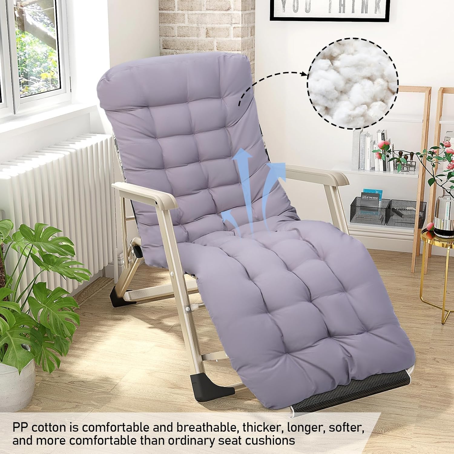2X Liegenauflage,Gartenliege Auflage,170x53x8cm Polsterauflage für Deckchair Sonnenliege,Balkonliege,Kissen für Liegestuhl,Tragbarel liegen auflagen Gartenliegen,Ersatz-Schaukstuhl Bank und Liegestuhl