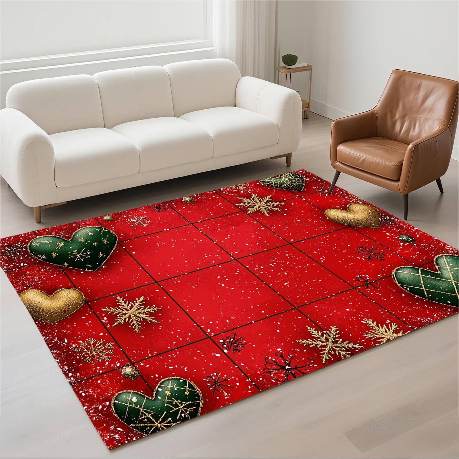 Tapis salon 60x90cm rouge : fini les glissades avec ce tapis lavable