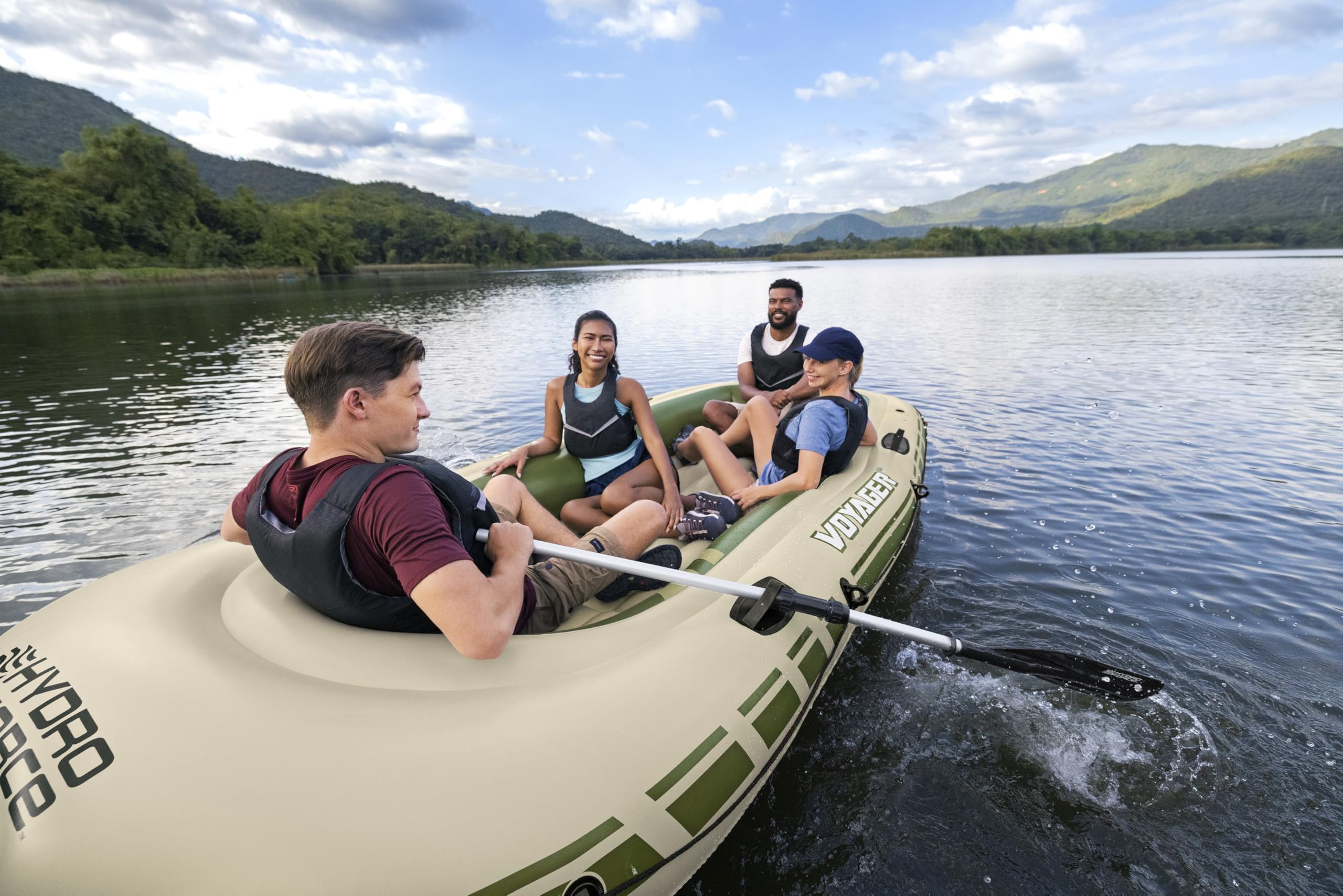 Bestway Hydro-Force Voyager X4 ponton kompletny zestaw, 350 x 145 x 49 cm