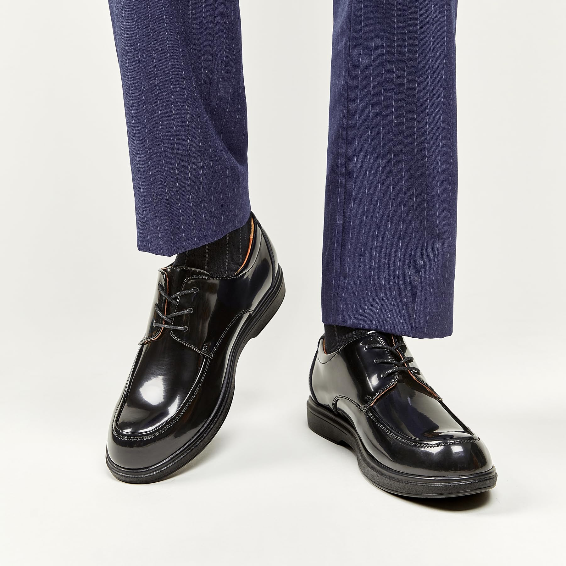 Allthemen Scarpe Eleganti Uomo Oxford in Pelle Mocassini da Lavoro Basse Vintage Derby Stringate Bovina