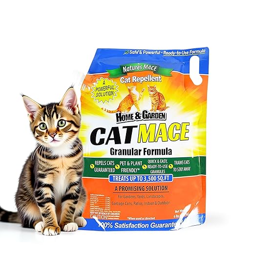 Nature's Mace Cat Mace, Cat Repellent Outdoor Granular, Deterrent, Stop Cats, Keep Cats Away, for Yard, Garden, Anti Cat Pee, No-Dig, Training Tool, 6 lb, Safe to Use Around People, Pets, Plants