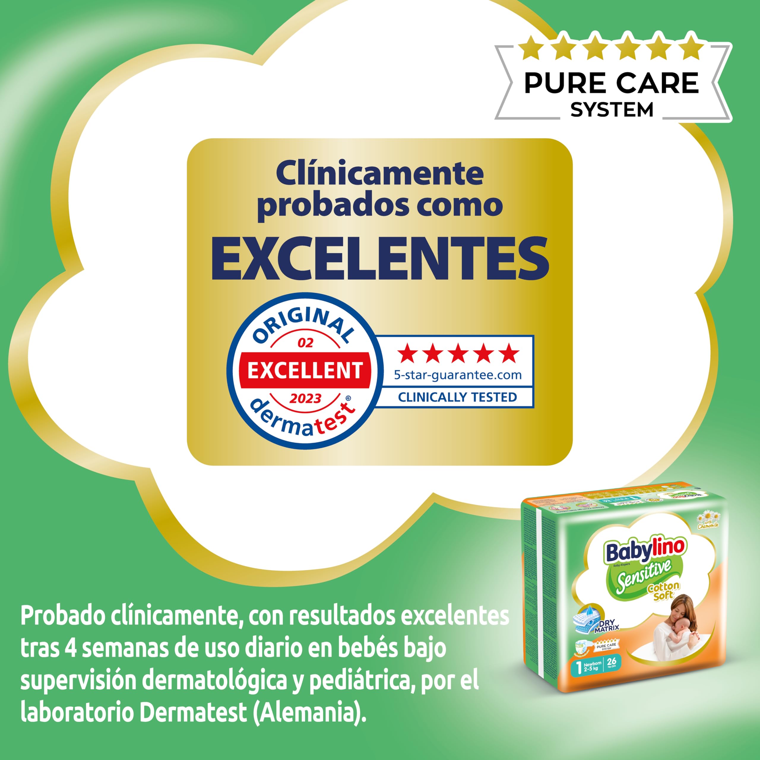 Babylino Sensitive Cotton Soft, Pañales Bebé Talla 1, Newborn (2-5 kg), 26 unidades — view 8