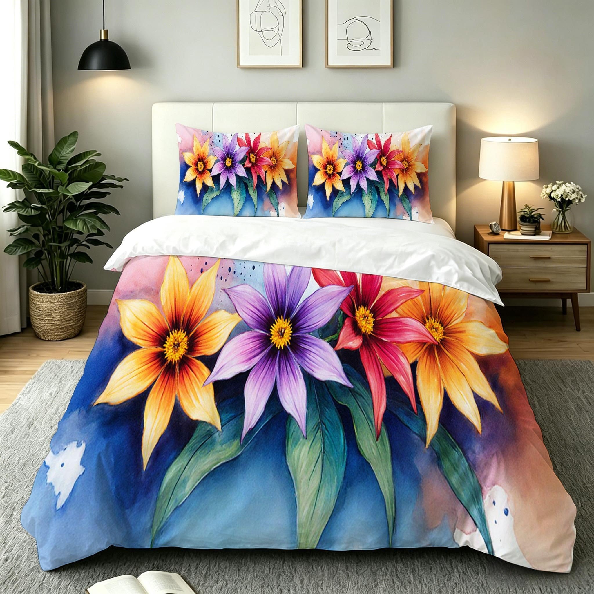Parure de lit 160x200 microfibre avec fermeture à glissière cachée pratique