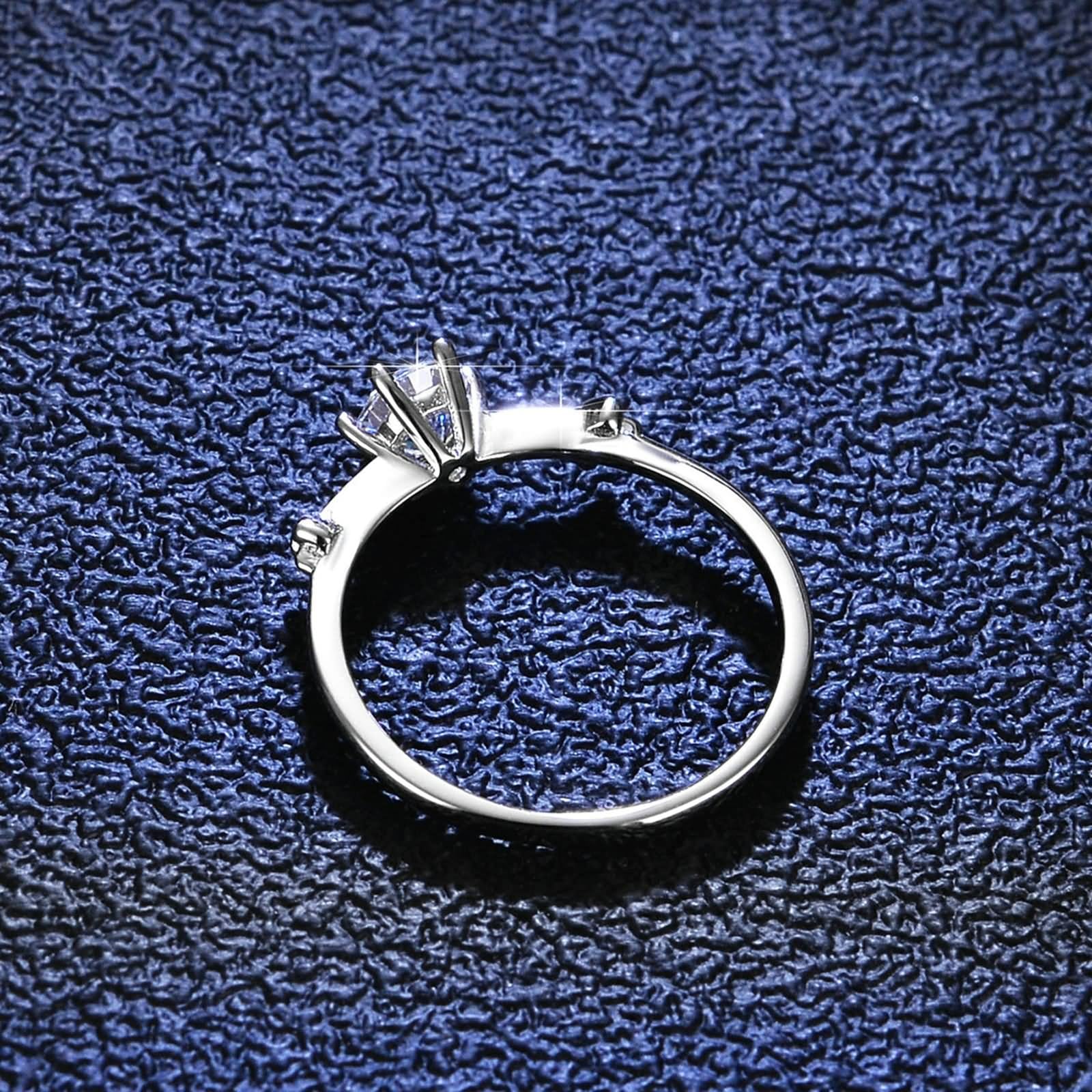 Pierścionek uniwersalny, pierścionek zaręczynowy damski 0,5 ct, diament laboratoryjny z sercem, srebrny, platyna, rozmiar 63 (20,1)