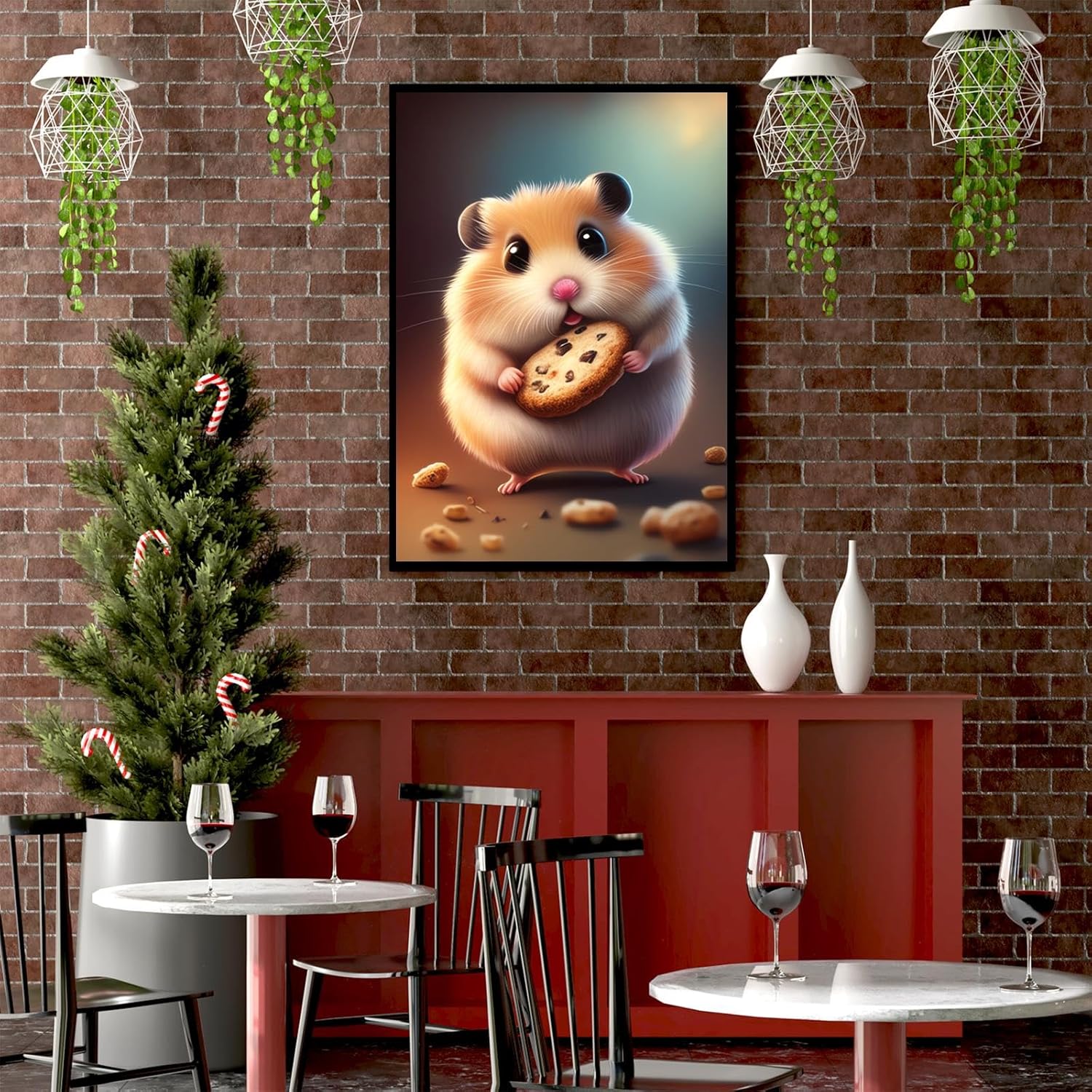 NSUAJOF Nut Hamster Diamond Painting Kits Animal Art Painting 5D DIY Full Round Drill Adults Beginners, Personalized Gifts for Family Friends Home Wall Decor 12x18 Inch
