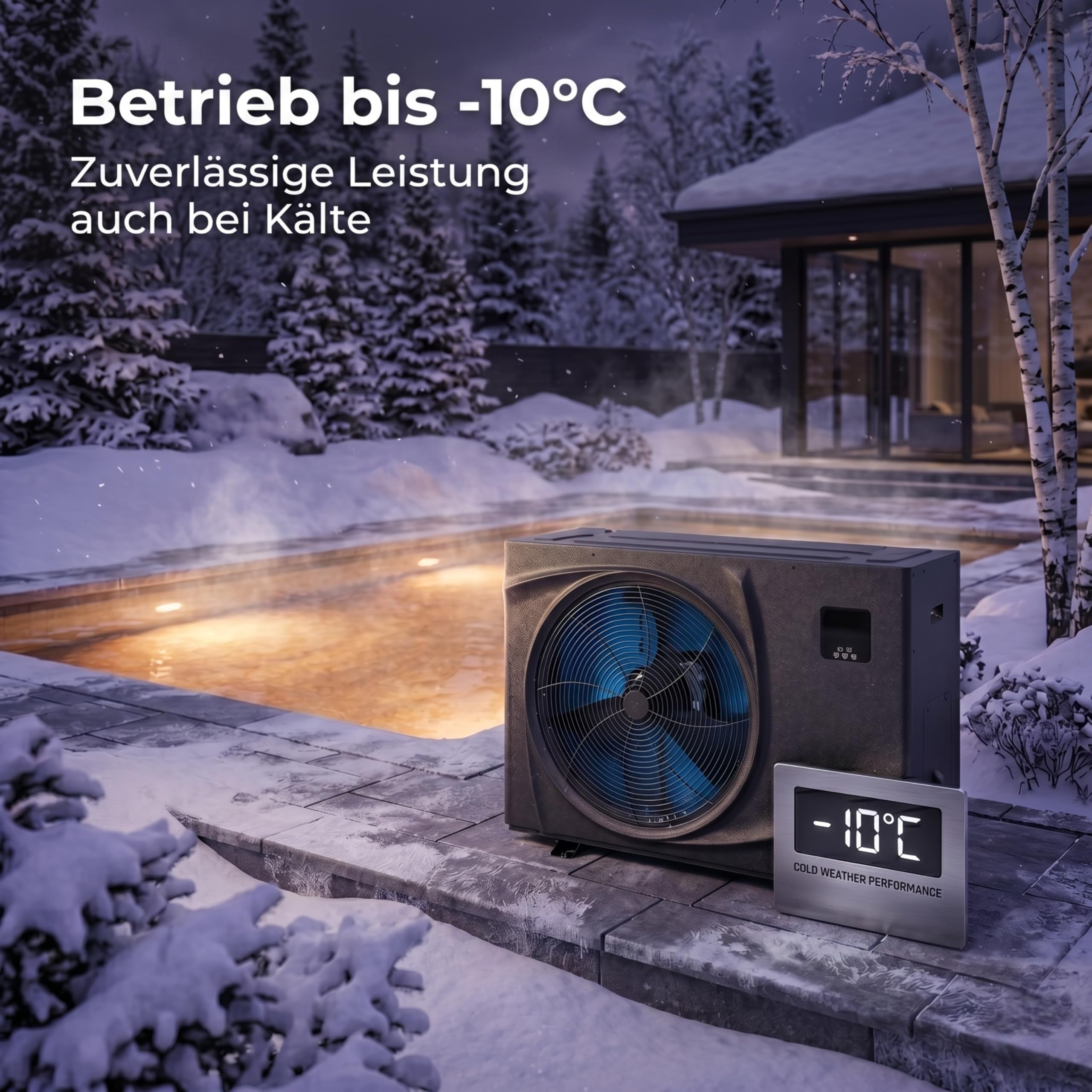 poolomio® Pool Wärmepumpe 15–35m³ NET Inverter 06 bis 6kW | Ultra leise Poolheizung mit WiFi App | Energieeffizient (COP 13,6) | Heizen & Kühlen | bis -10°C | Full Inverter