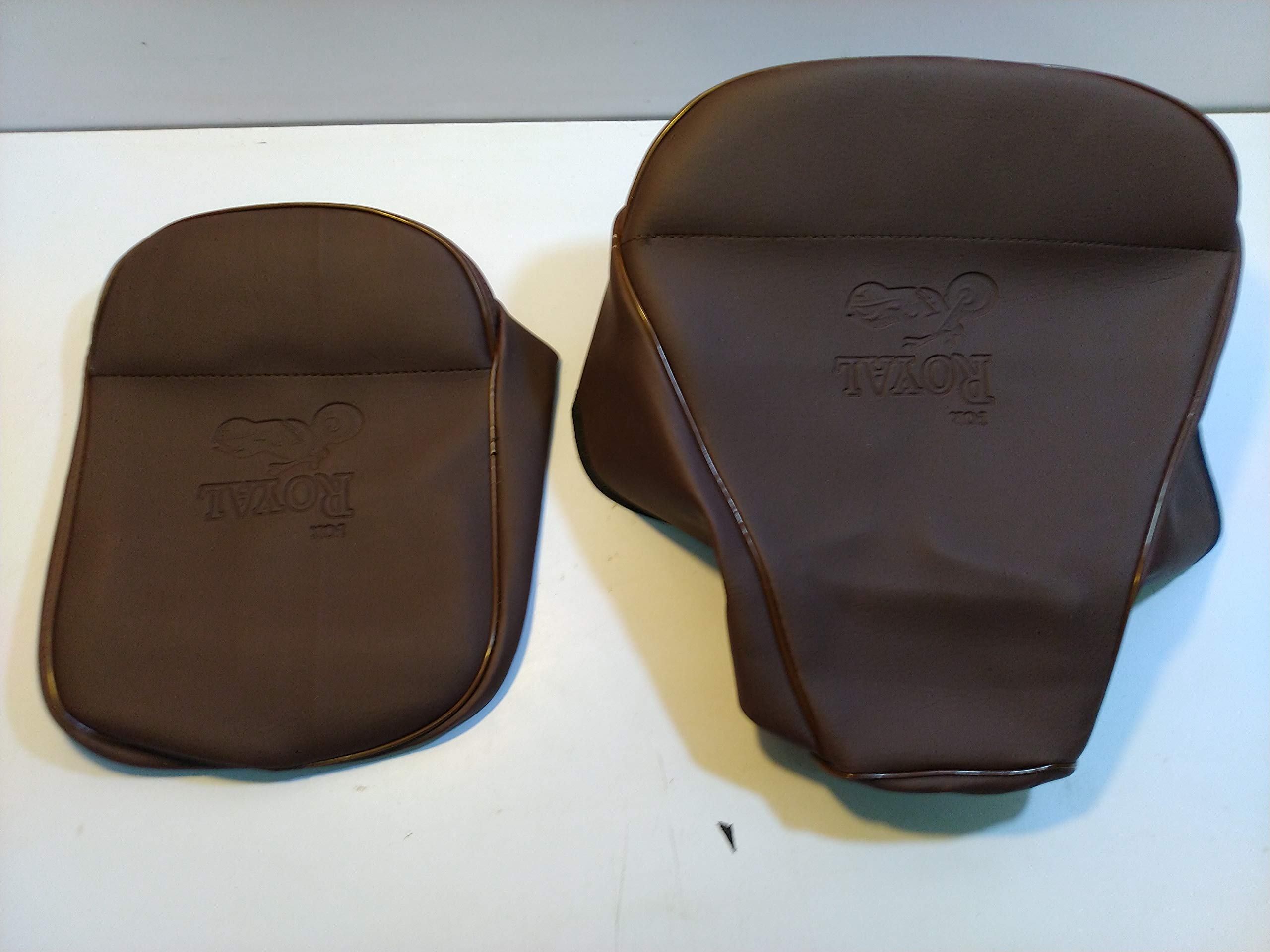 MODIFIED AUTOS Seat Covers (Set of 2) Plain Heavy Brown with Extra Padding for Royal Enfield Classic/Stormrider/Airborne-350 All