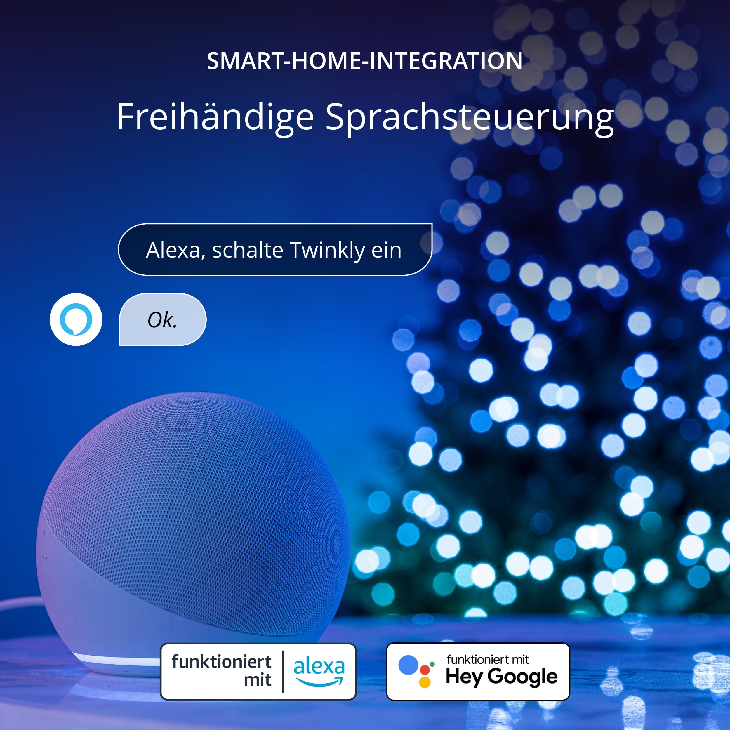 Twinkly Strings USB-C Pearls 200 LED, LED-Lichterkette in Perlenform, RGB LED-Lichter Mehrfarbig, Lichter zum Valentinstag, Kompatibel mit Alexa und Google Home, USB-C, Grünes Kabel, 12m