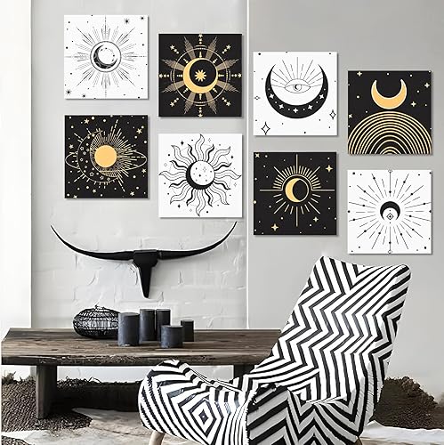 Miniatura 2 de AtawLege Paquete de 8 paneles acústicos artísticos que absorben el sonido, 47.24 x 24 pulgadas, paneles decorativos autoadhesivos a prueba de sonido