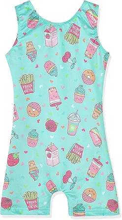Leotards for Girls Gymnastics Toddler Dance Biketards Mermaid Unicorn Athletic Dance Wear Shiny Rainbow Blue Hotpink
