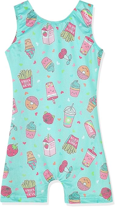 Leotards for Girls Gymnastics Toddler Dance Biketards Mermaid Unicorn Athletic Dance Wear Shiny Rainbow Blue Hotpink