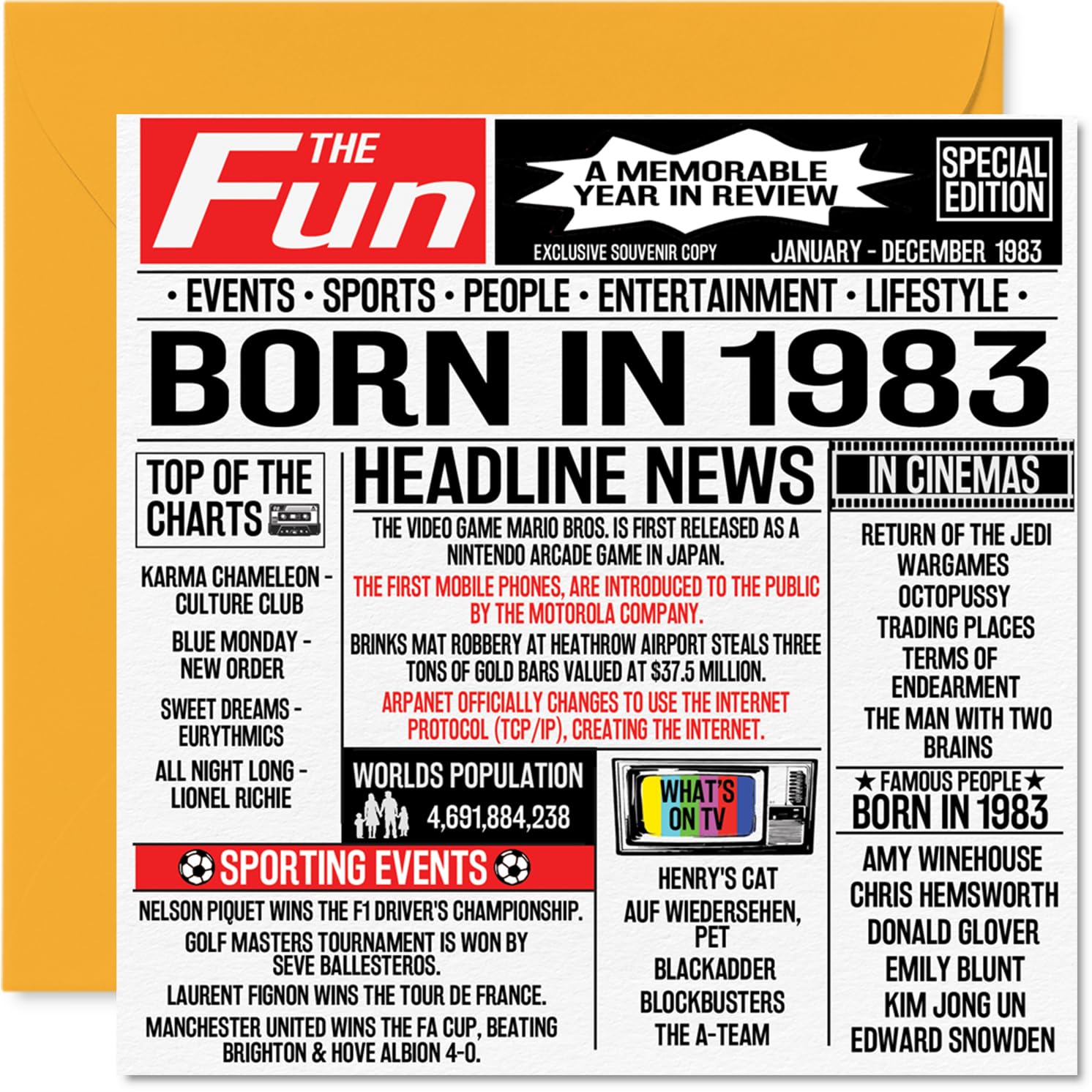 19th Birthday Cards for Men Women - Born In 2007 Newspaper - Happy 19 Birthday Card for Son Daughter Cousin Vintage Retro Back In 2007, 145mm Bday Greeting Cards — view 196