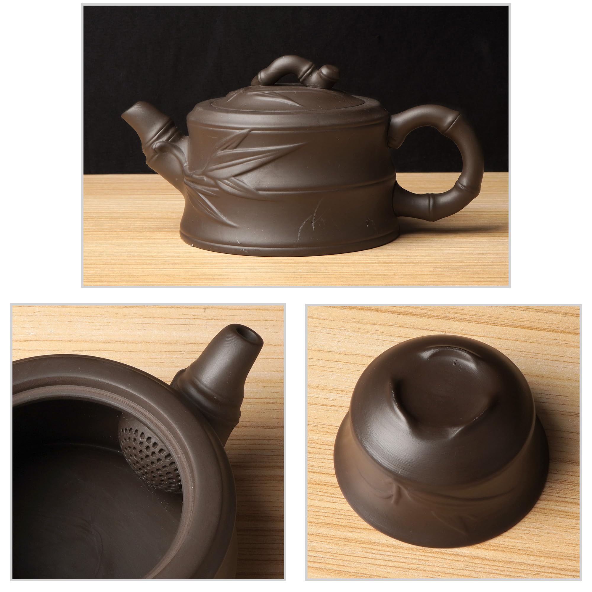 LA HAUTE Juegos de tetera, juego de té chino Kungfu hecho a mano, tazas de tetera Yixing, tetera de arcilla púrpura saludable, buenos regalos de negocios