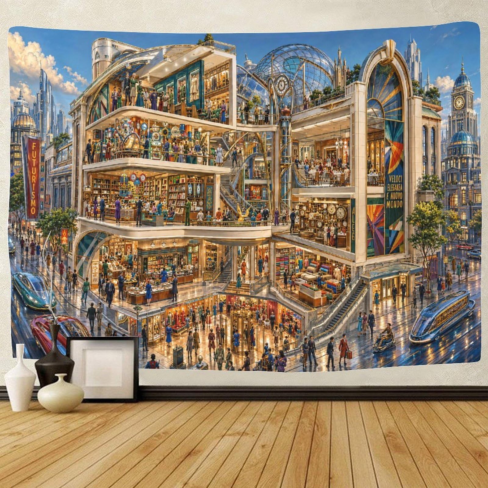 ASDFGHJKLZA Future Department Store 3D Print Tapestry for Bedroom Wall Hanging Decor Tapestries Home Decoration Curtain Living Room College Dorm 70cmx100cm