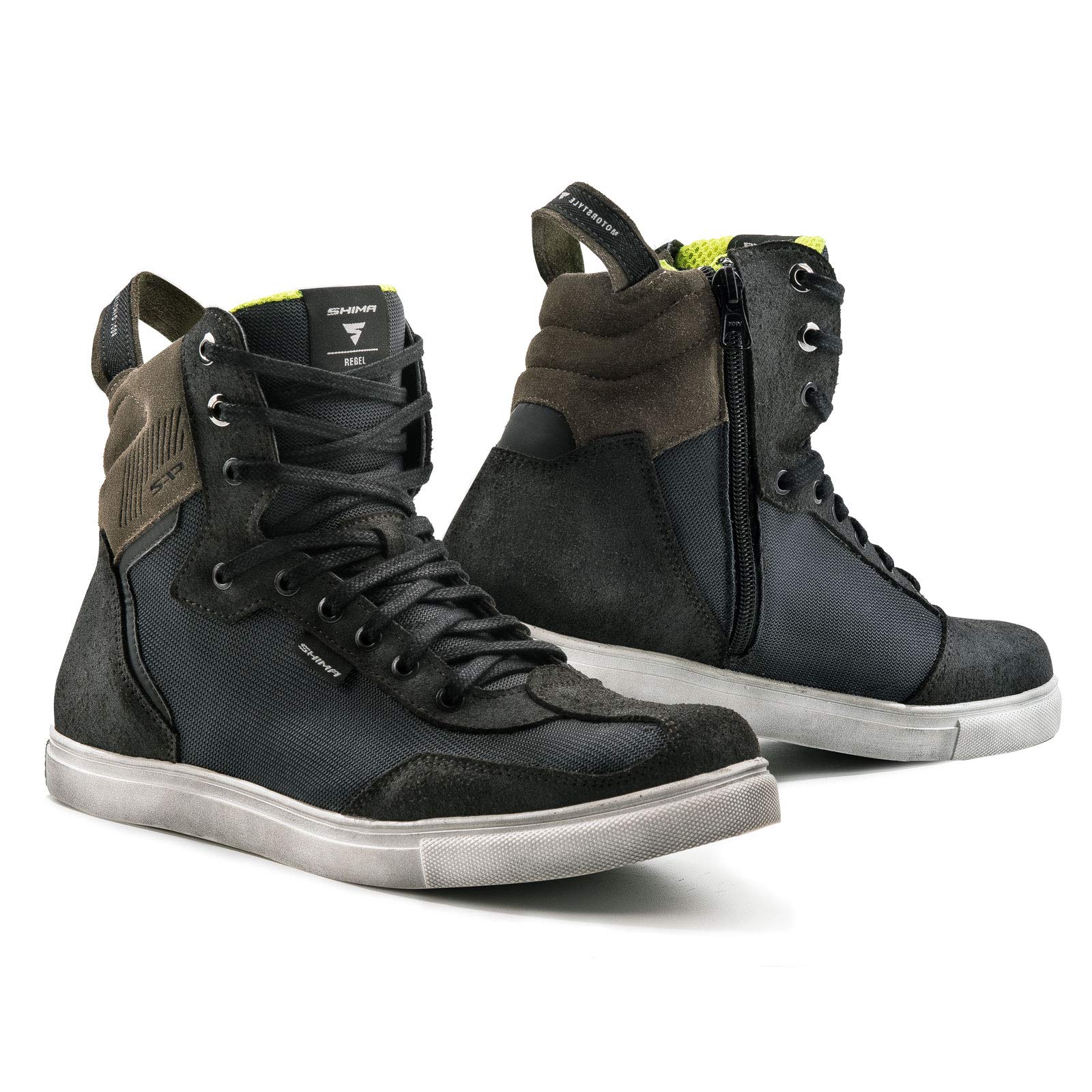 SHIMA Rebel Vented, Scarpe da Motociclista per Uomo | Scarpe da Equitazione Stradale Traspiranti, Rinforzate con Cerniera Laterale, Supporto Alla Caviglia, Suola Antiscivolo
