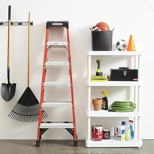 Miniatura 5 de Gracious Living Estantería de servicio mediano ventilada ajustable de 4 estantes de 14 x 32 x 54.5 pulgadas, sistema organizador para el hogar,