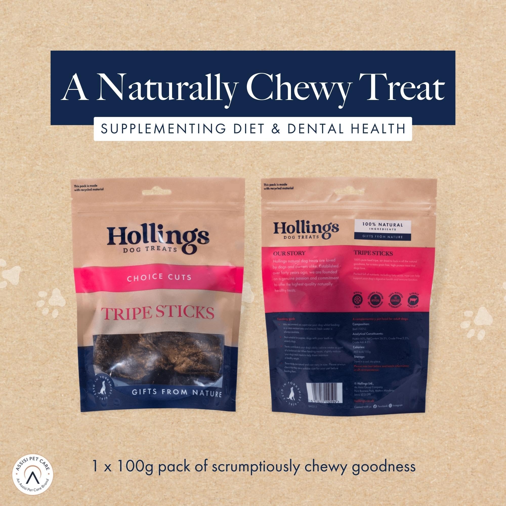 HOLL.STICKS TRIPE P/PK 100G .