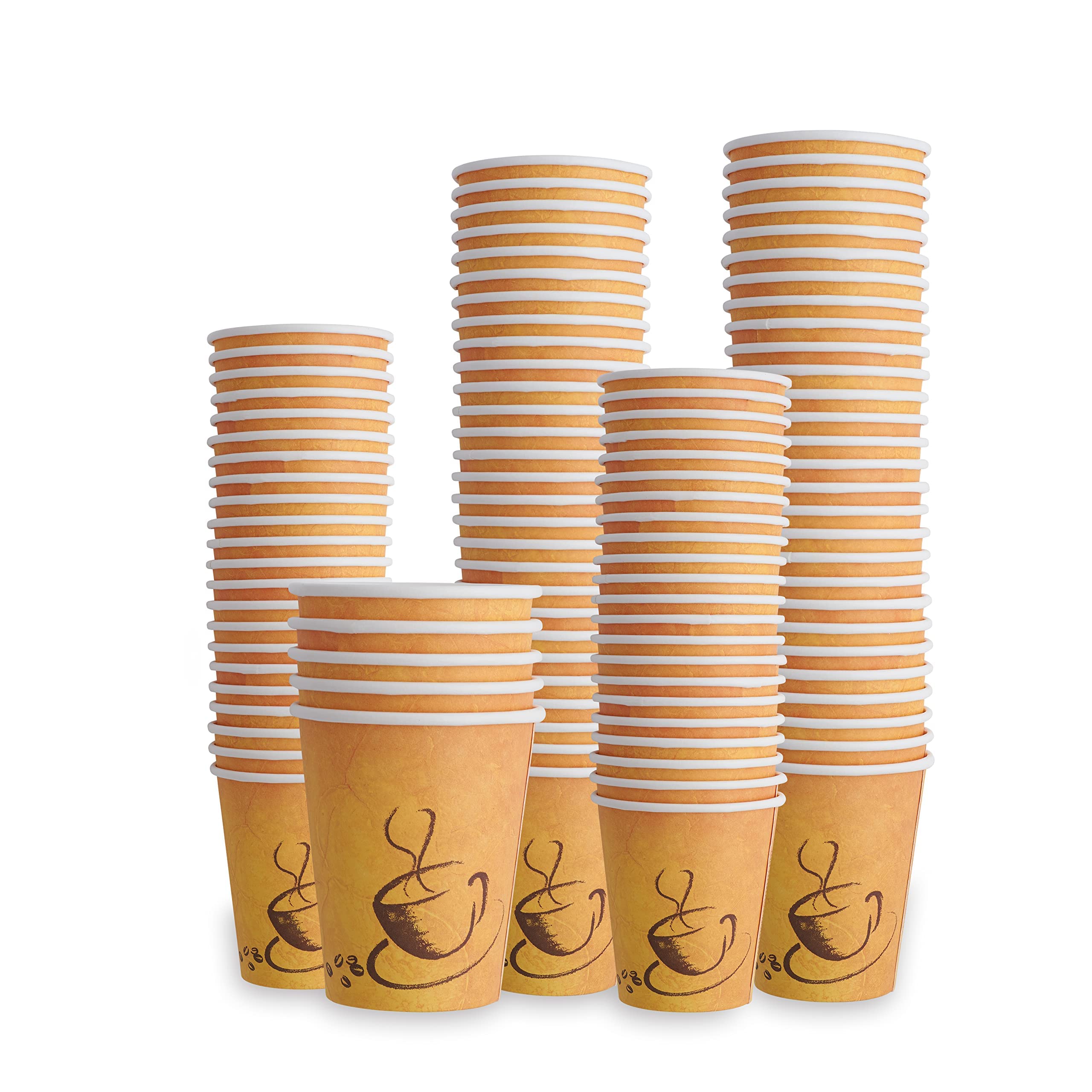 Paper Coffee Cups | Disposable Cups for Hot Drinks | Great for Hot Coffee, Tea, Cold Drinks (8oz)