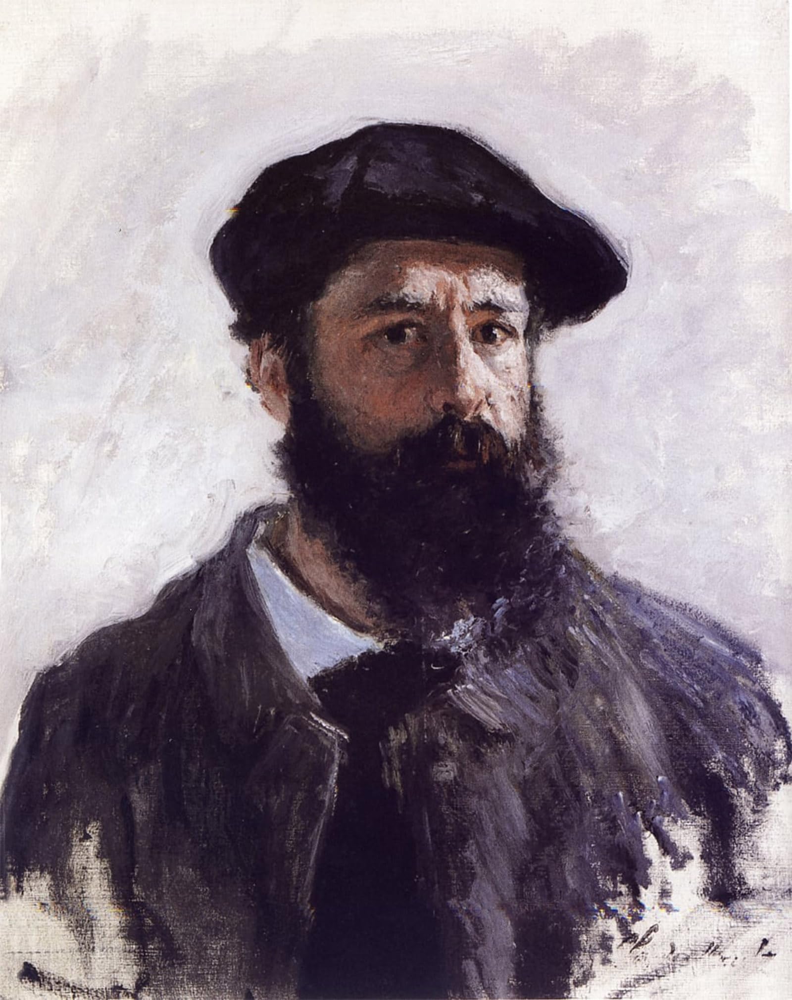 POSTERIIk Famous Print Pop Art Wall Art Graffiti Self Portrait in Beret by Claude Monet Art Prints for Home Decor 60x90cm