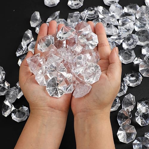 Miniatura 5 de Diamantes de acrílico claro de 2 libras de 25 quilates - diamantes grandes para decoración de centros de mesa, decoración para bodas, decoraciones