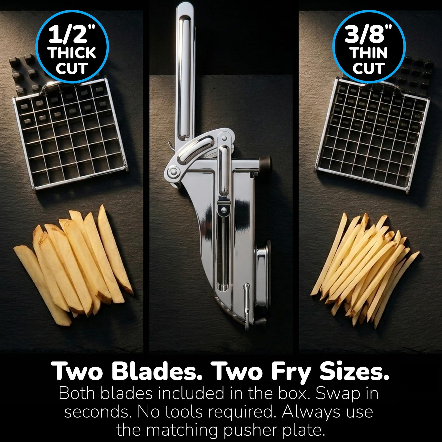 Amazon | フライドポテトカッター、食器洗い機対応ステンレススチール