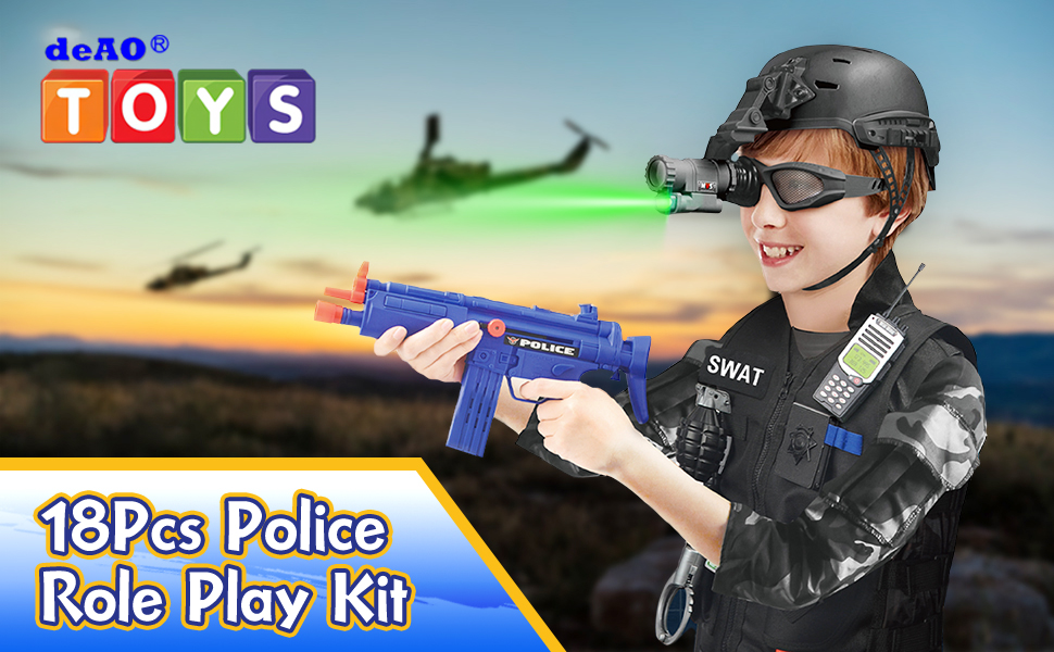 Goktvai Manette Giocattolo con Chiavi Bambini, Manette Finte con Distintivo Della Polizia Accessori per Giochi di Ruolo da Poliziotto Accessori Costumi Ruolo per Bomboniere Halloween (Nero