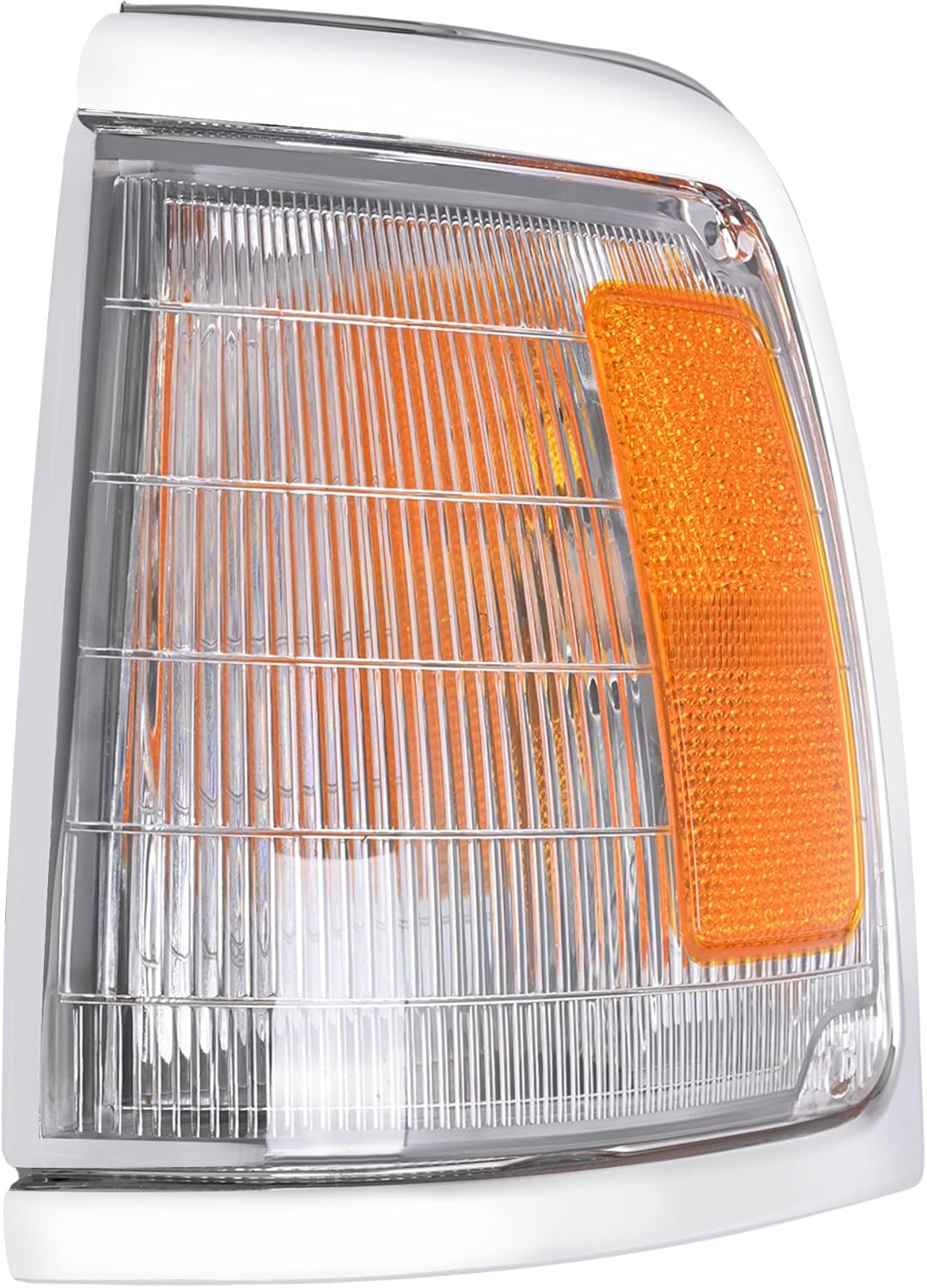 HECASA Pair Corner Lights Compatible with 1992-1995 Toyota Pick-Up Truck Replacement for 8161035100 8162035100 Corner Lamps Assembly Clear Lens Drive & Passenger Side Chrome Trim & Yellow Reflector