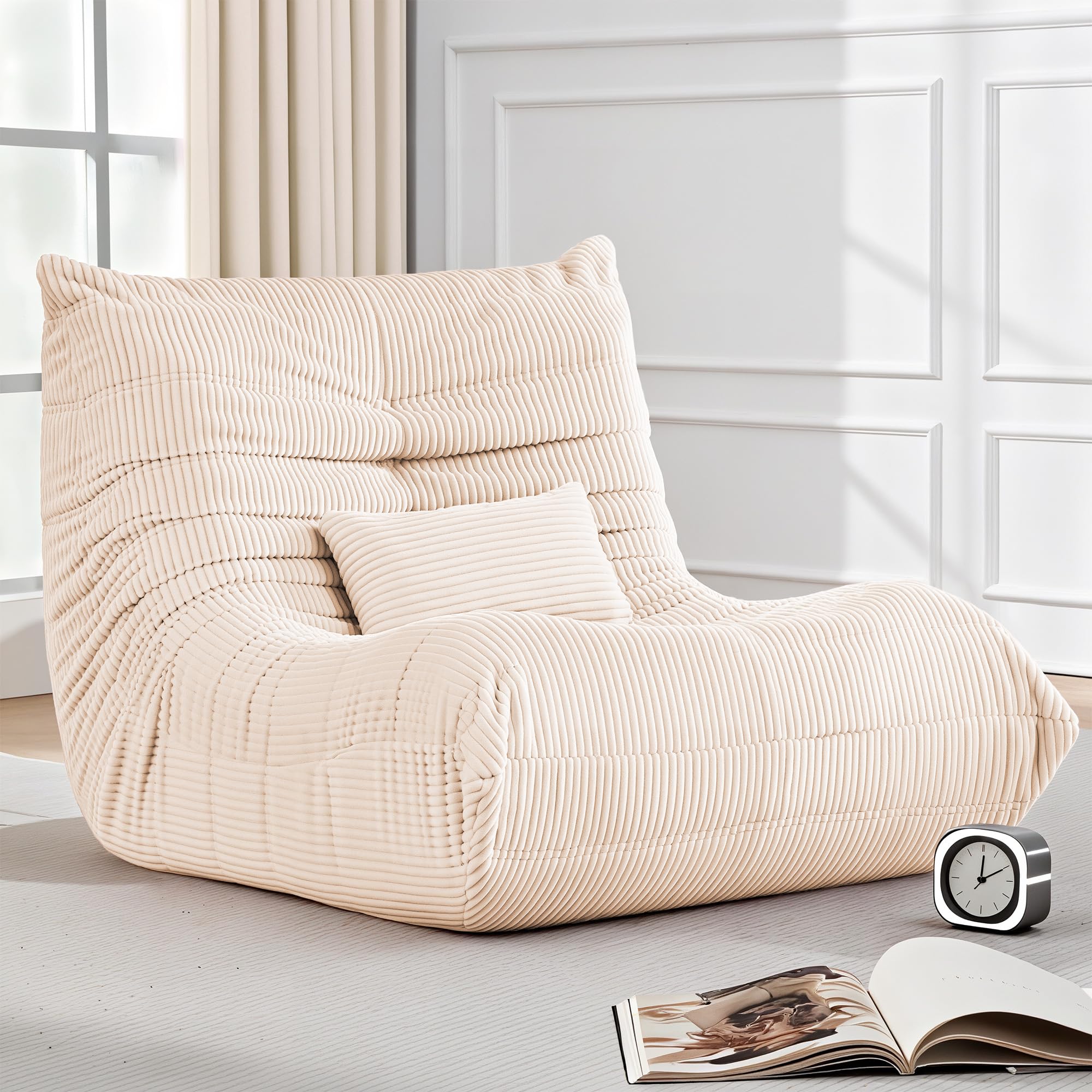 ZOOVEE Bean Bag Chair with Lumbar Pillow