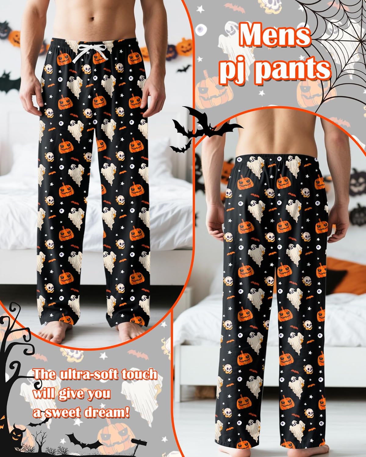 Mens Pajama Pants Soft Men Pj Bottoms with Pockets Drawstring Sleep Lounge Pant for Men (M-XL) - Image 5