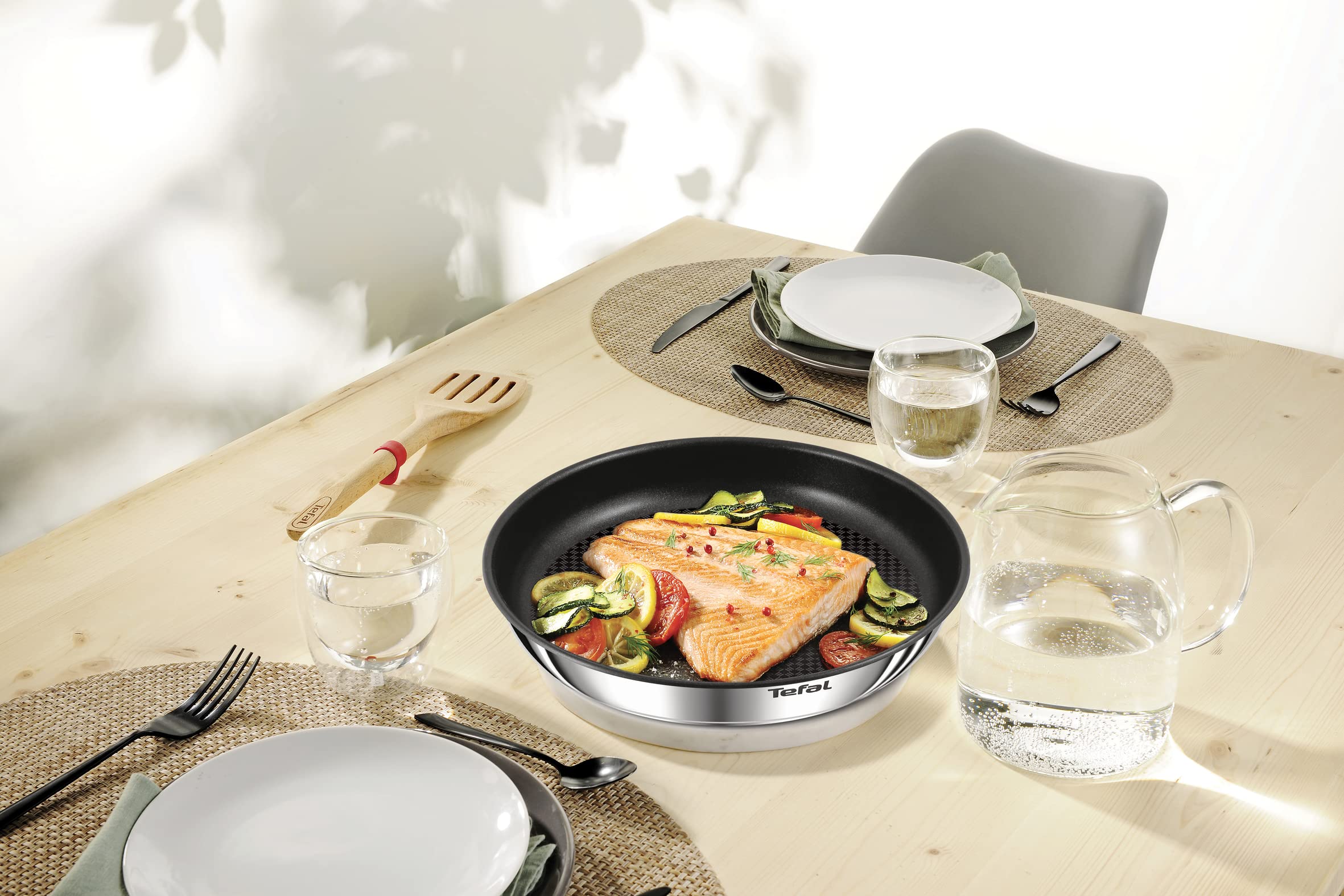 Tefal Ingenio Emotion Induktions-Bratpfannen-Set, antihaftbeschichtet, Edelstahl, 4-teilig, L897S474