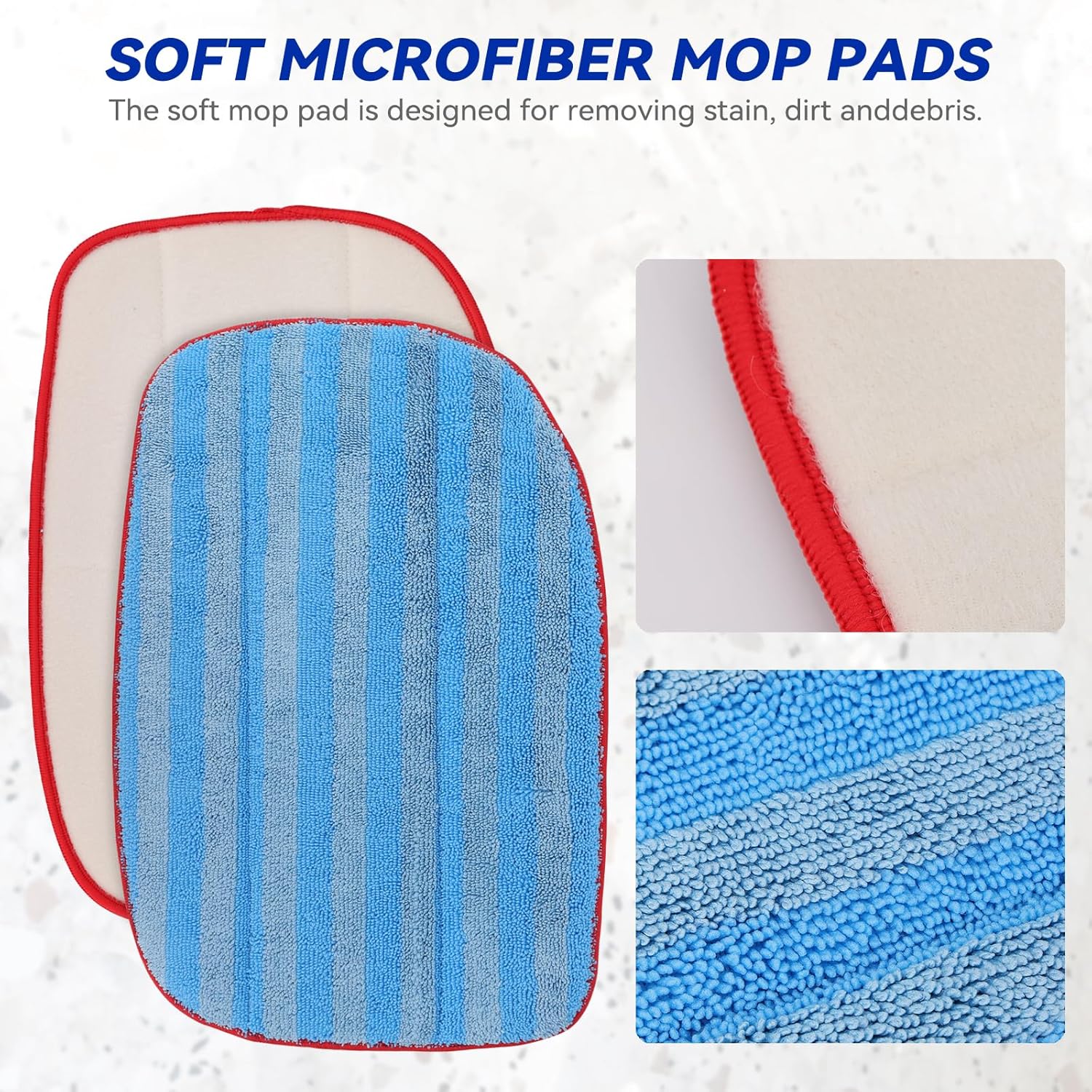 MC1375/MC1385 Microfiber Steam Mop Pads: 6 Pack Steam Replacement Pads Compatible with McCulloch MC1375, MC1385, MC1270 Steam Cleaners, Reusable & Washable Replaces Mop Pad Model: A1375-100/A1375-101