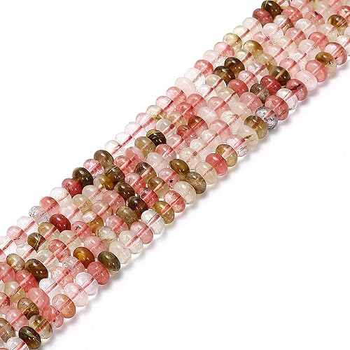 Miniatura 2 de JM Design Cherry Fire - Cuentas de cuarzo liso de 0.197 x 0.315 in, 15.5 pulgadas, hebra para fabricación de joyas